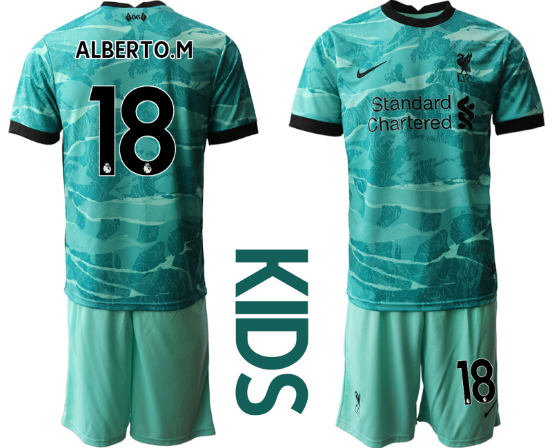 Youth 2020-2021 club Liverpool away #18 green Soccer Jerseys